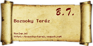 Bozsoky Teréz névjegykártya